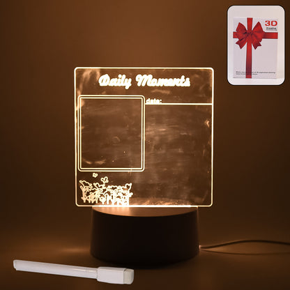 12939 Creative Visualization Lamp 3 Dacrylic Decorative Lamp For Creative Keeps Notes Drawing Table Lamp For Home Decor  Bedroom  Gift  Office Decoration  Erasable Board (Heart-shape  1 Pc)
