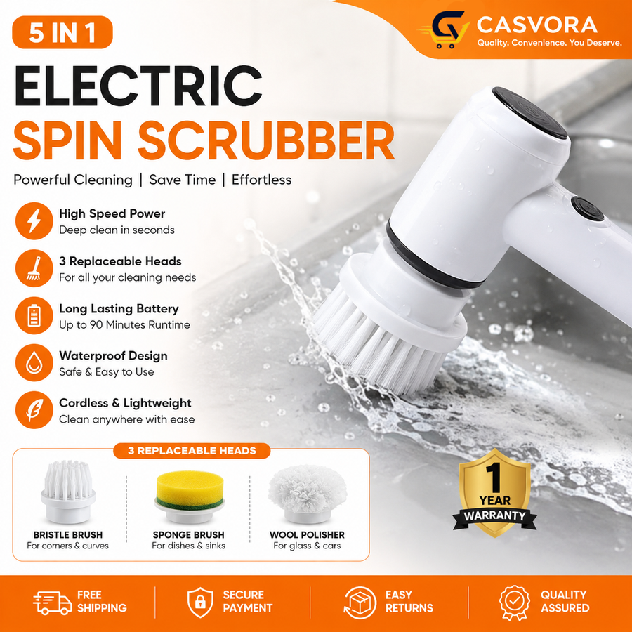 5 in 1 Magic Brush Electric Scrubber – Effortless Deep Cleaning