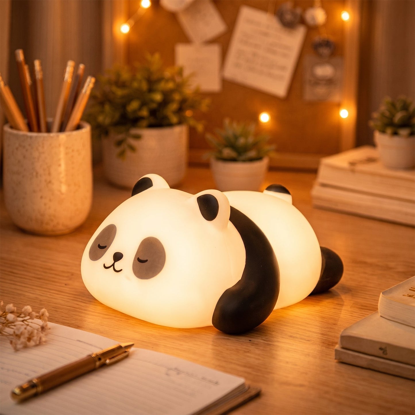 Sleeping Panda Led Night Light Cute Silicone Bedside Lamp For Kids (1 Pc)