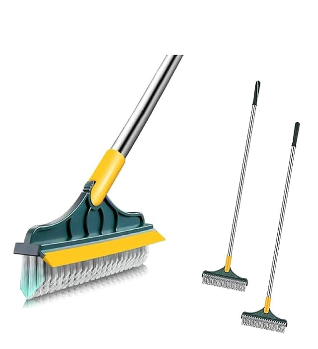 2-in-1 Floor Scrub Cleaning Brush Wiper