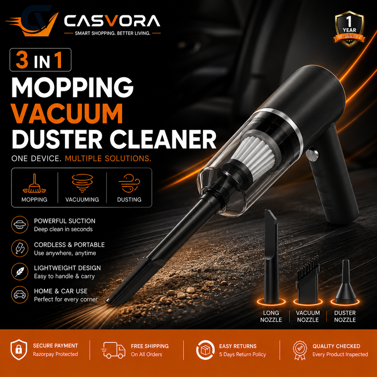 Multifunctional Air Duster Cleaner | Car Vaccum Cleaner
