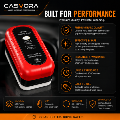 Automotive Oil Film Cleaning Brush | Car Glass Oil Film Remover